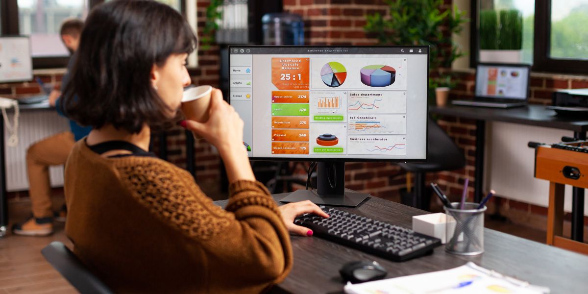 Ecommerce organic traffic India — online store owner tracking Google organic search growth on laptop