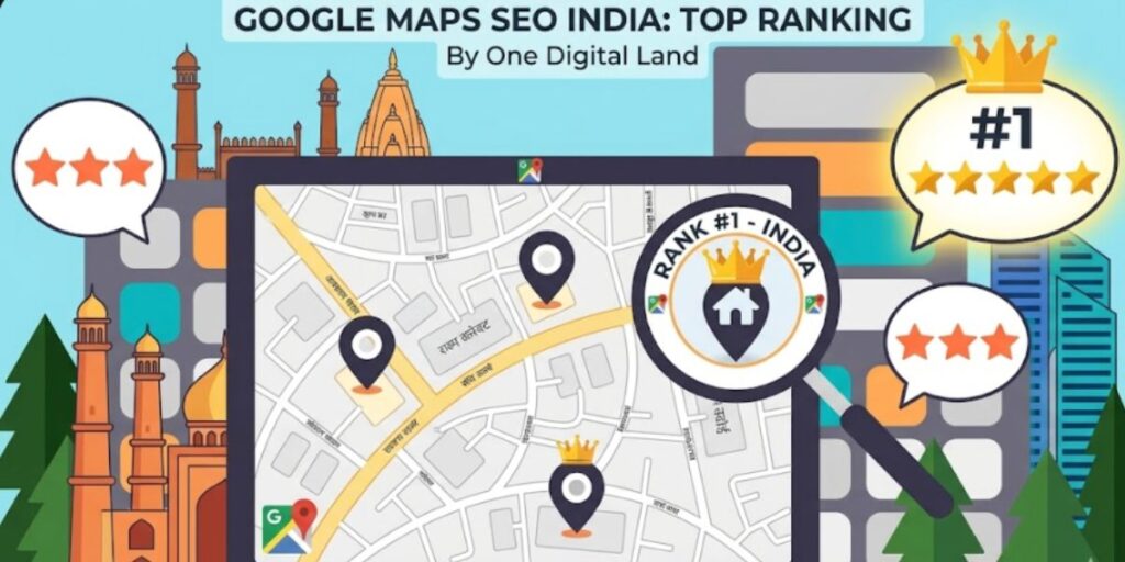 Google Maps SEO India — business appearing in top position on Google Maps for local city search
